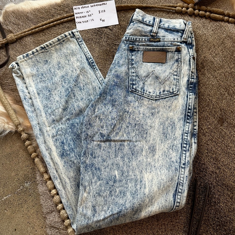Acid wash vintage wranglers